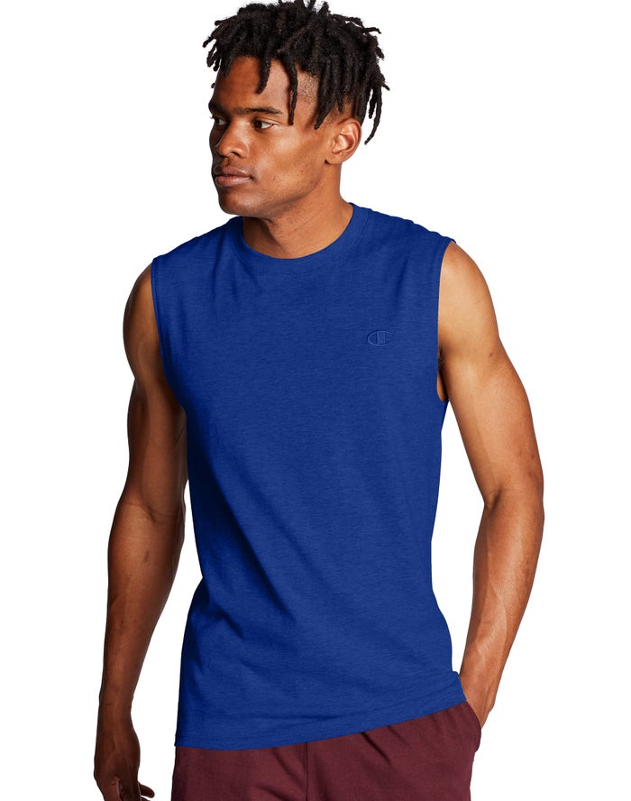 Champion Herre Tank Top Blå - Classic Jersey - Danmark KOL-210587